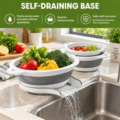 Harlwick™ 3-Pack Kitchen Strainer Set with Self-Drain Base