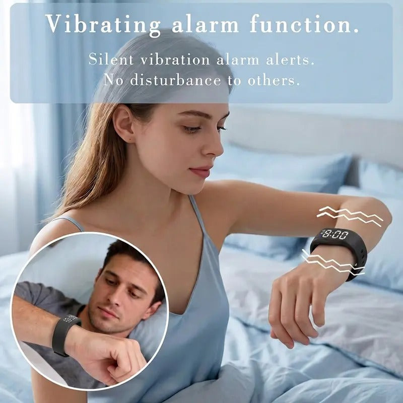 Fitness tracker silent vibration alarm used in the morning