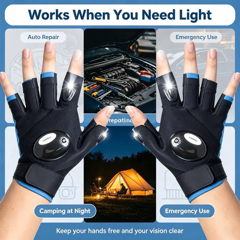 Harlwick™ LED Finger Flashlight Gloves