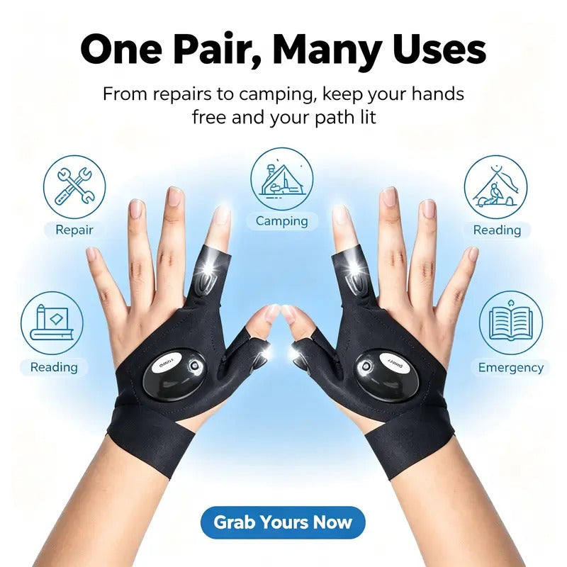 Harlwick™ LED Finger Flashlight Gloves