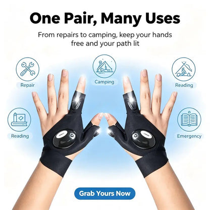 Harlwick™ LED Finger Flashlight Gloves