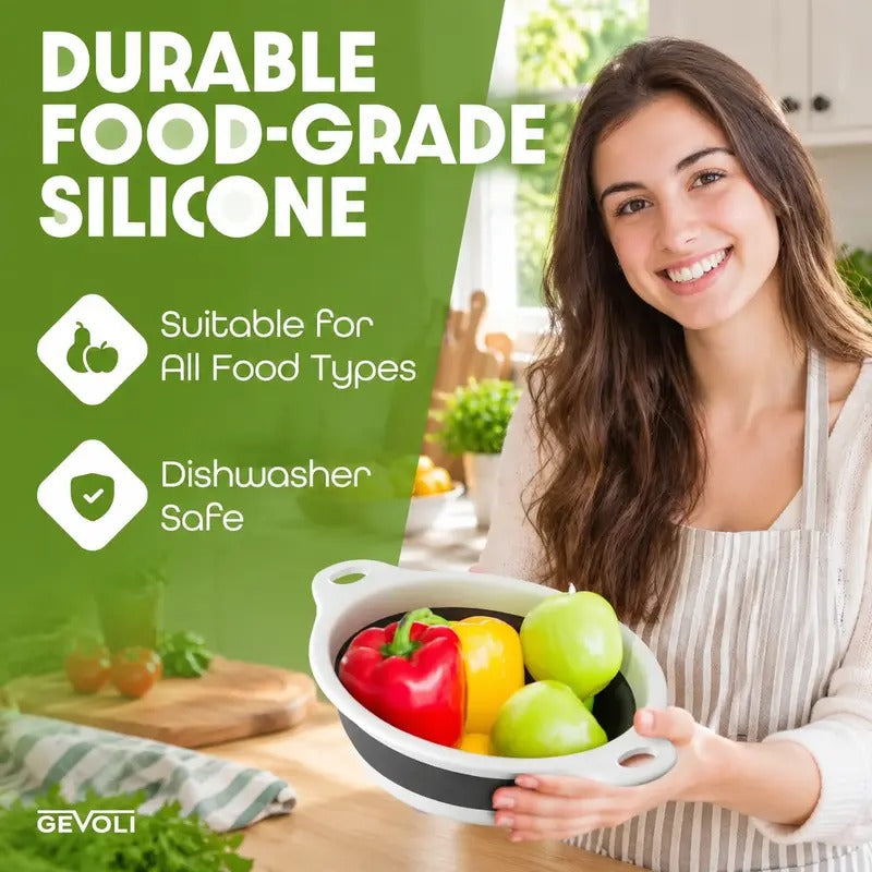 Harlwick™ 3-Pack Kitchen Strainer Set with Self-Drain Base
