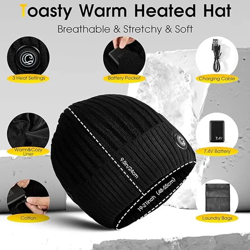 Harlwick™ Rechargeable 360° Heated Skull Hat