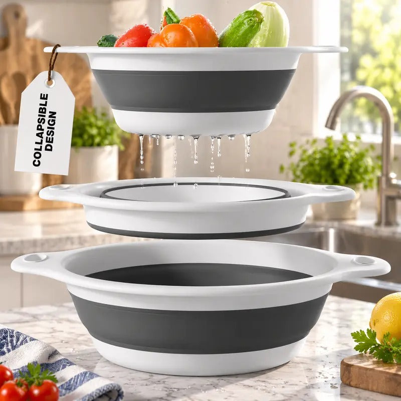 Harlwick™ 3-Pack Kitchen Strainer Set with Self-Drain Base